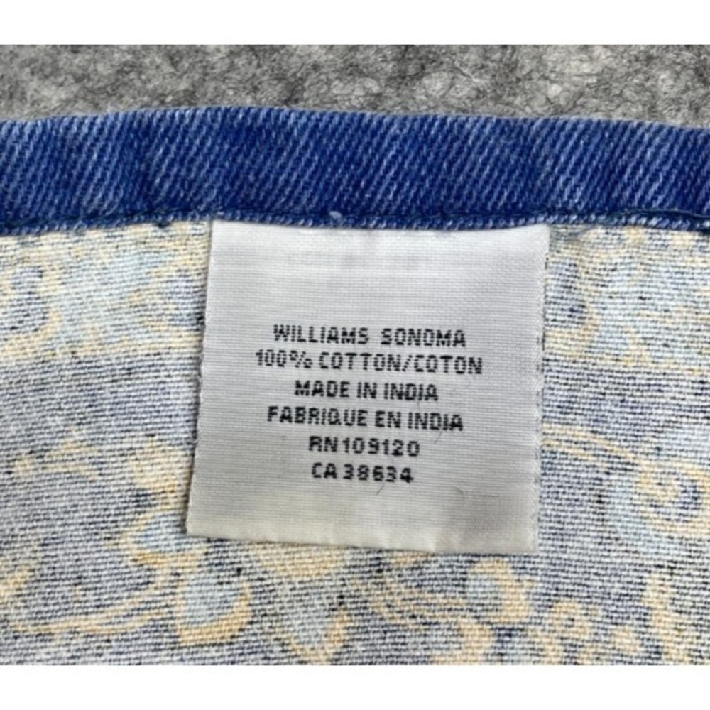 2 Williams Sonoma Provence Kitchen Tea Towels Blue Yellow Floral French Country - Picture 6 of 7